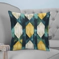 thumbnail image 1 of Teal Yellow Rhombus Decorative Pillowcase 16''x16'', Geometric Abstract Art Throw Pillow Covers Soft Cushion Case for Couch Sofa Bedroom Living Room, Pillowcase Boho Decor, 1 of 8