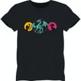 thumbnail image 1 of Teal and Green Graphic on Black T-Shirt with Creatures, 1 of 5