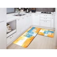 thumbnail image 1 of Teal and Orange Kitchen Rugs and Mats Abstract Art Painting Kitchen Mat for Floor Non Skid Washable 2 Pieces 17X48+17X24 Inches, 1 of 6