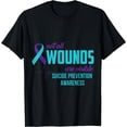 thumbnail image 1 of Teal and Purple Ribbon Suicide Prevention Awareness T-Shirt, 1 of 3