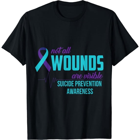 Teal and Purple Ribbon Suicide Prevention Awareness T-Shirt