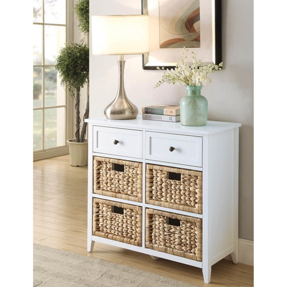Teal and White Console | Organize and Decorate Any Room | Sturdy Frame with Tapered Legs | Solve Home Storage Woes