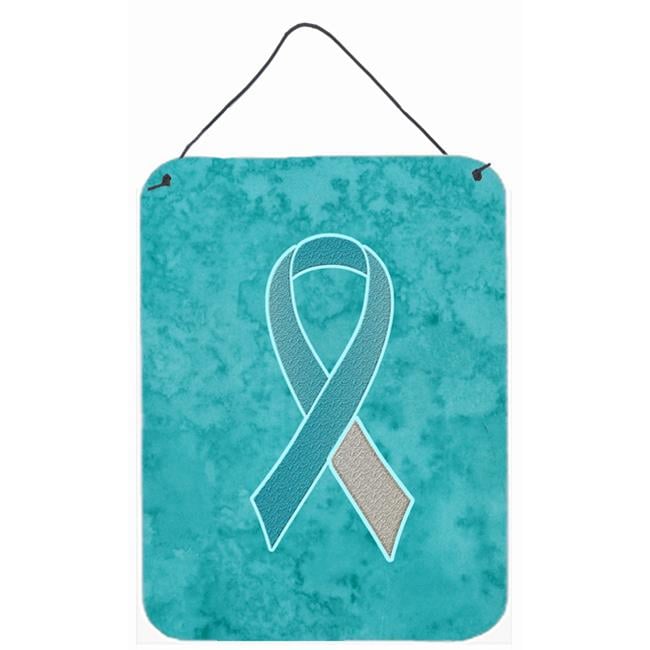 Cdf Ribbon Teal and White Ribbon for Cervical Cancer Awareness Aluminium Metal ...