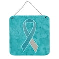 thumbnail image 1 of Teal and White Ribbon for Cervical Cancer Awareness Wall or Door Hanging Prints, 1 of 1