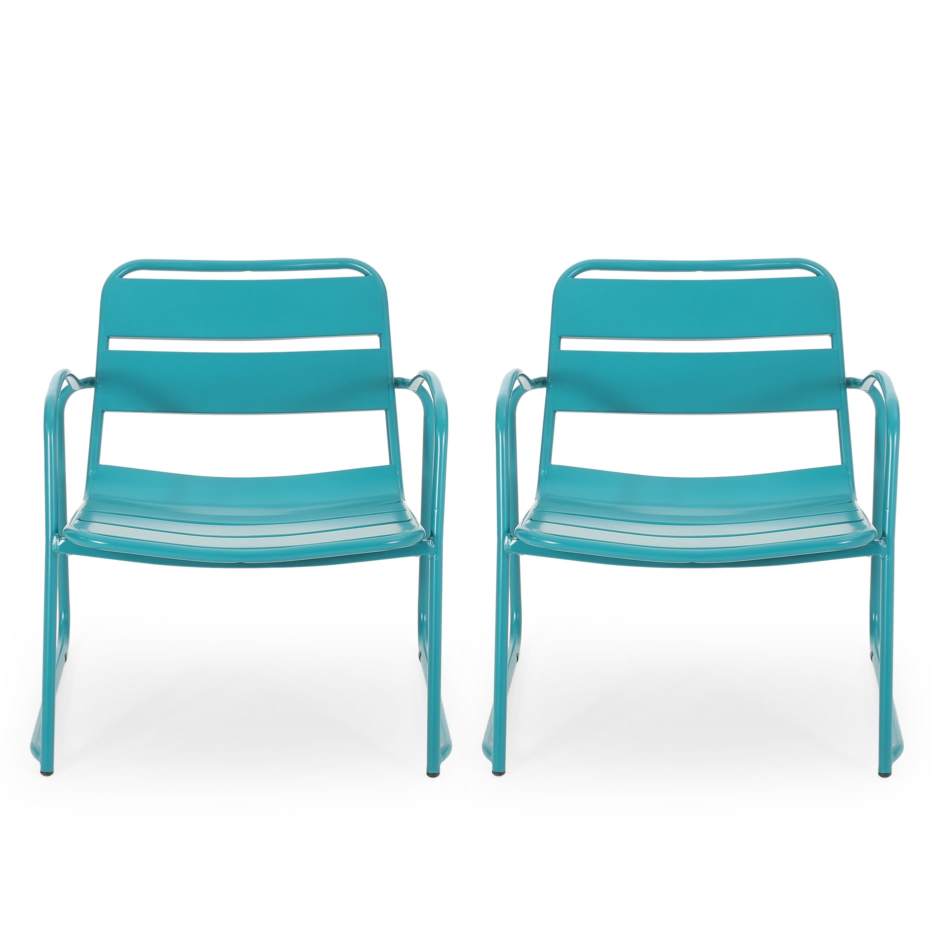 Teal iron chair with 14.11 - lb weight | Works well in backyard play ...