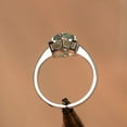 thumbnail image 1 of Teal sapphire solitaire wedding ring Round cut east to west ring sterling silver, 1 of 2
