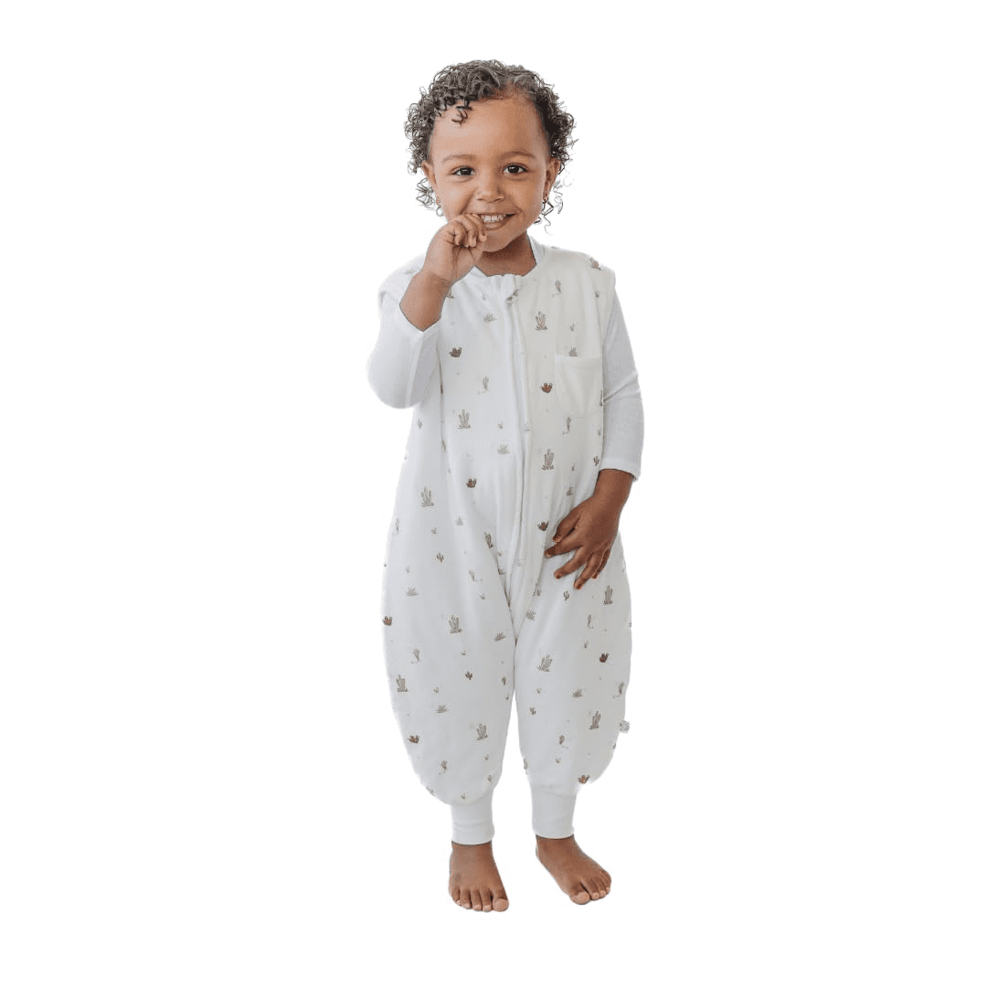 Tealbee Dreamsuit - Bamboo Sleep Sack with Legs - (0.8 Tog) Cactus 3T-4T
