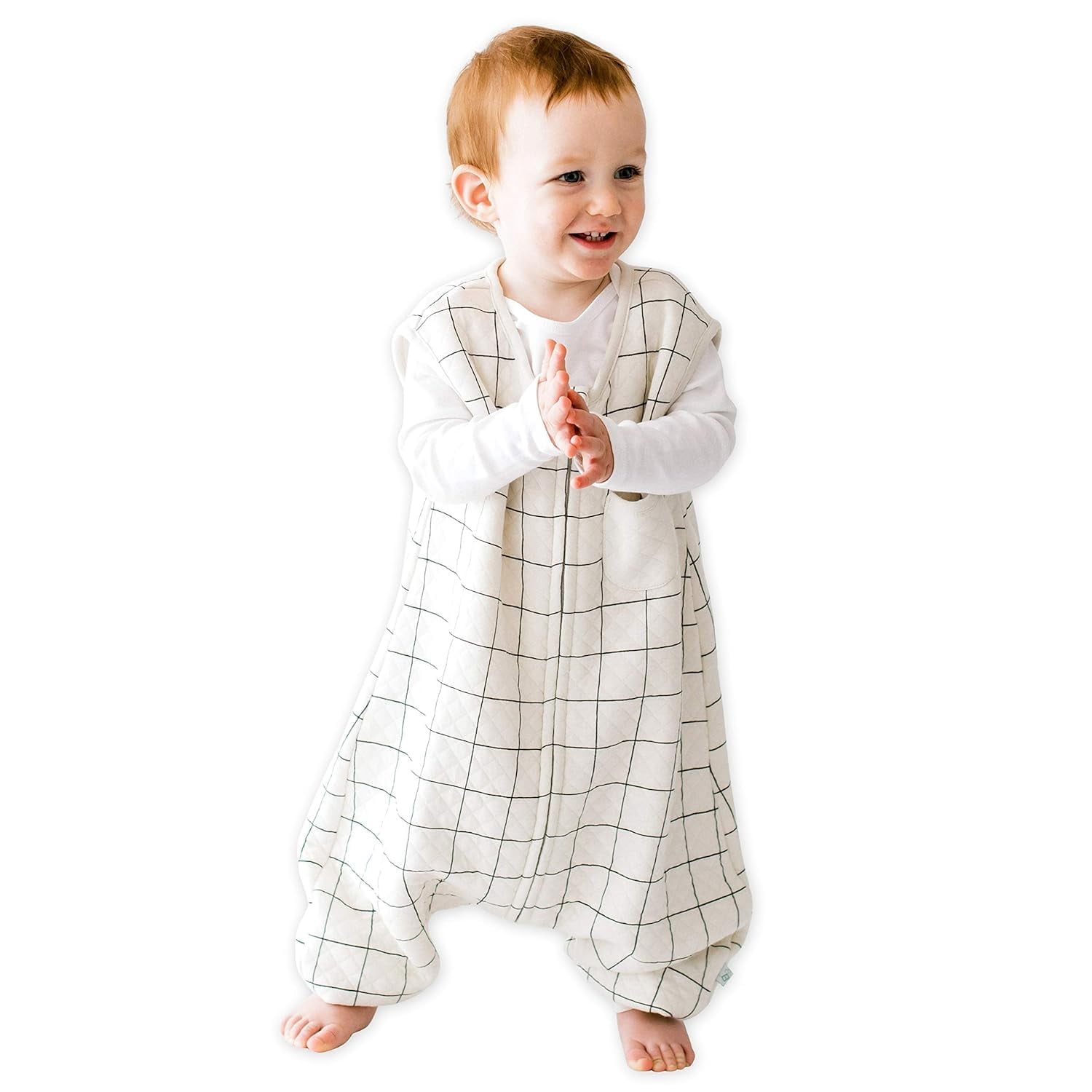 Tealbee Dreamsuit - Bamboo Sleep Sack with Legs - (0.8 Tog) Checkered 3T-4T