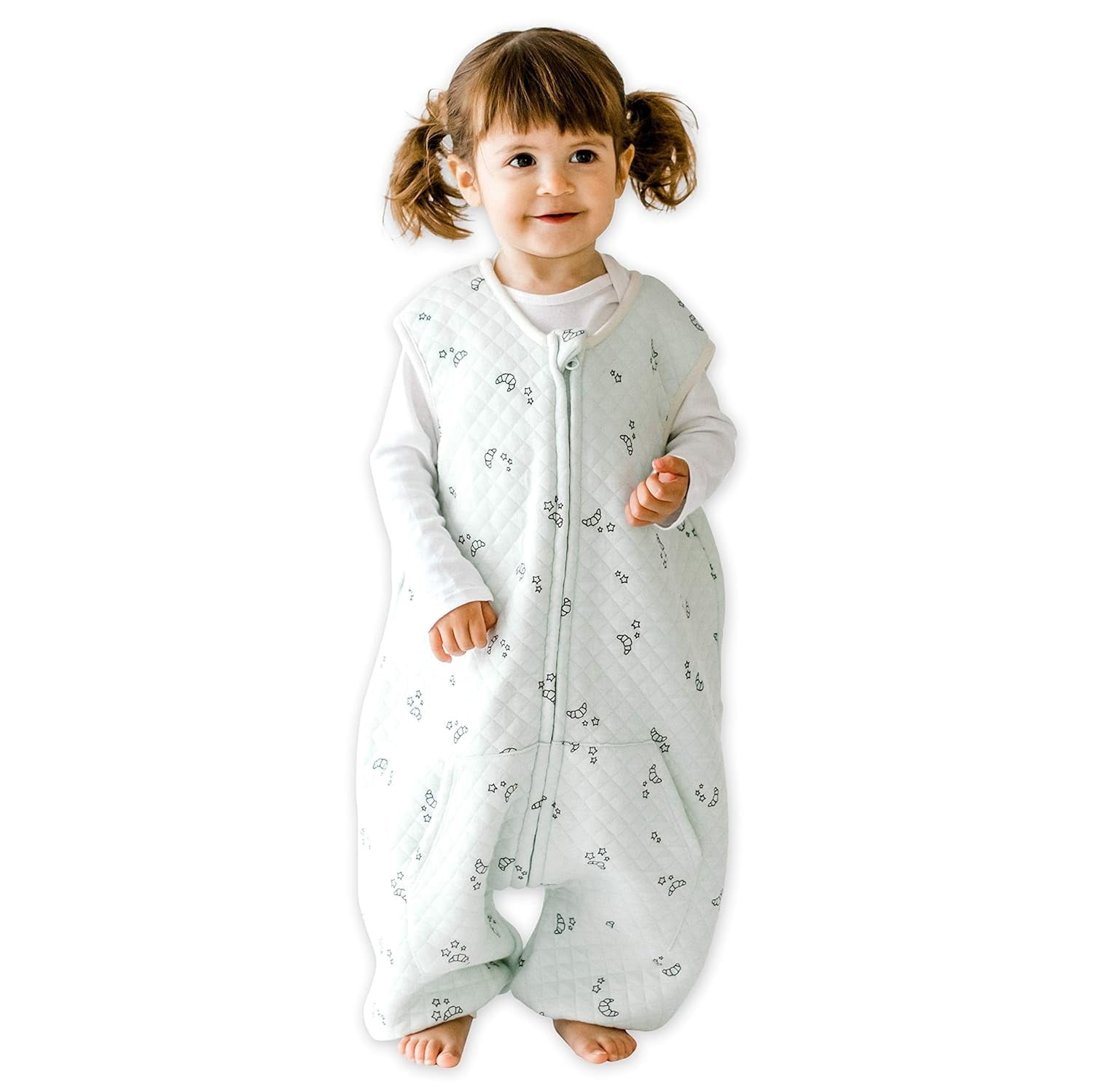 Tealbee Dreamsuit - Bamboo Sleep Sack with Legs - (0.8 Tog) Croissant 3T-4T
