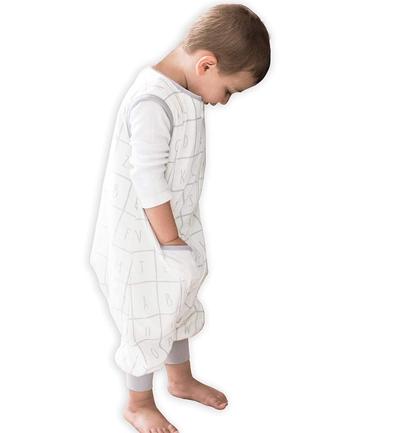 Tealbee Dreamsuit - Bamboo Sleep Sack with Legs - (1.2 Tog) Alphabet 3T-4T