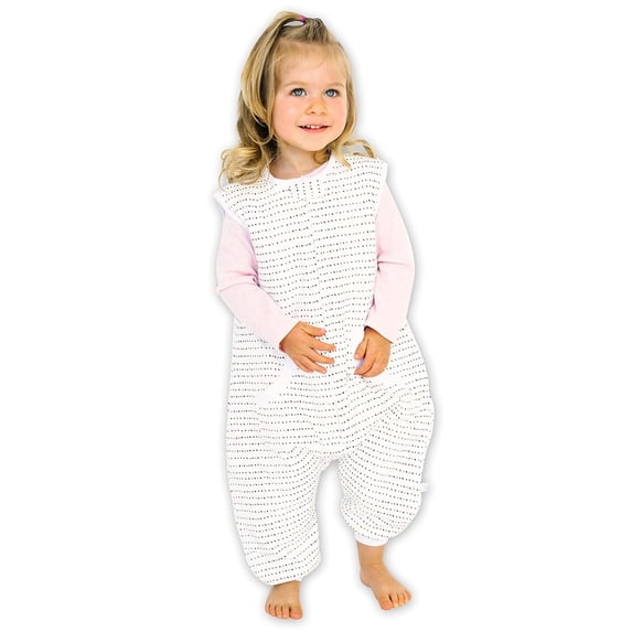 Tealbee Dreamsuit - Bamboo Sleep Sack with Legs - (1.5 Tog) Brushed Dot 2T-3T