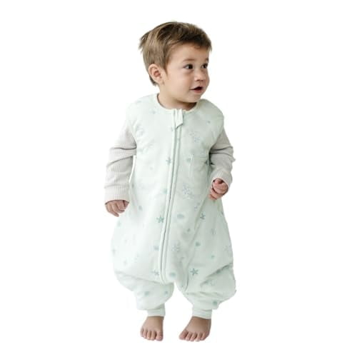 Tealbee Dreamsuit - Bamboo Sleep Sack with Legs - (1.5 Tog) Seashell 12m-2t