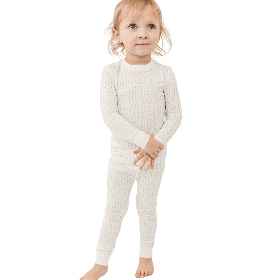 Tealbee Toddler Pajamas 2 Piece Set 12M–4T – Snug Fit Long Sleeve TENCEL Modal, No Itch Seams, Soft Kids PJs - 12m-18m Dash