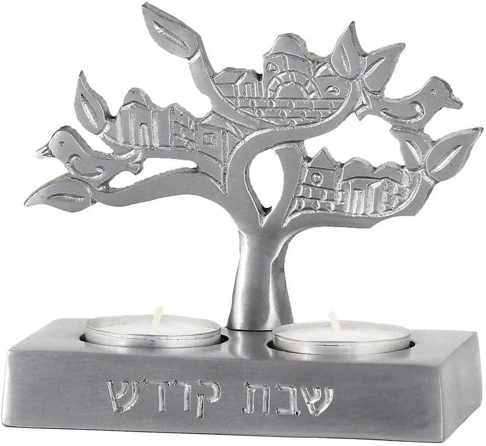 Tealight Candle For Shabbat Fits 2 Candles Jerusalem Theme Tree Of