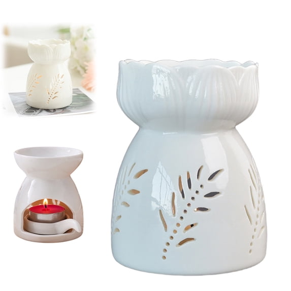 Tealight Candle Holder, 3.34x2.75 inch Ceramic Oil Burner Ornament with ...