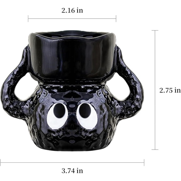 Tealight Candle Holder, Cute Ceramic Soot Sprite Holder for Candle/Ring/Jewelry, Cartoon Home Decor for Halloween Housewarming Christmas Birthday Gift