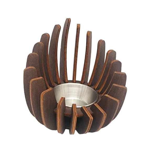 Tealight Candle Holder Wood Candlestick Decorative Stand with Rustic Craftsmanship for Dining Room Table Centerpiece