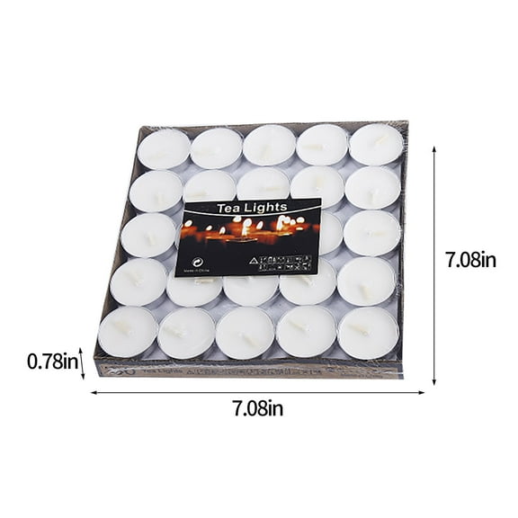 Tealight Candles Bulk Pack 50pcs Unscented 4-Hour Burn Votive Lights Paraffin Wax White Tea Lights for Weddings Parties Emergency Lighting Decorative Table Candles Unscented Tea Lights