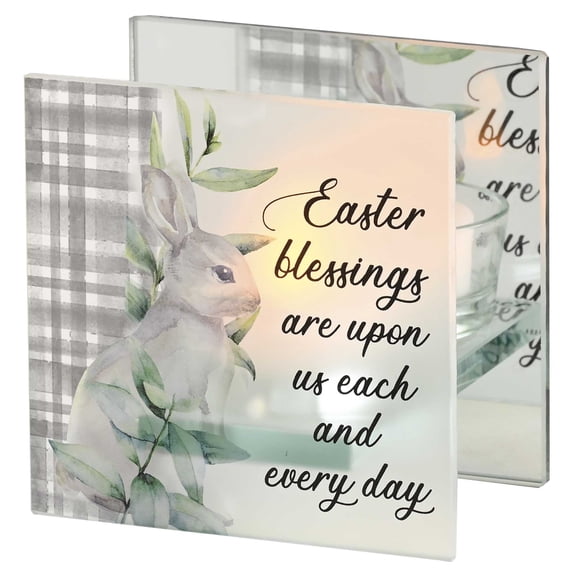 Elanze Designs Easter Blessings Are Upon Us - Multicolor 4 Inch Glass Tealight Candle Holder