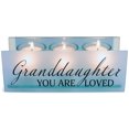 thumbnail image 1 of Elanze Designs Granddaughter Loved Blue 7 x 2.5 Glass Mirrored Tea Light Holder, 1 of 1