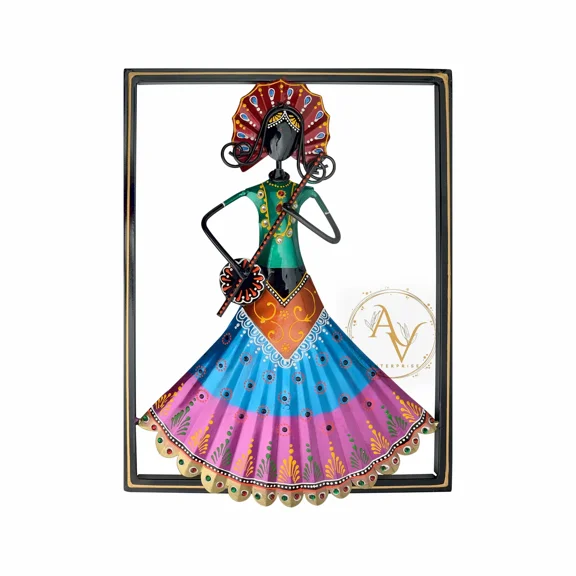Tealight Holder Set Iron Hand Painted Rajasthani Musicians, Festive Ethnic Decor, 2-Piece