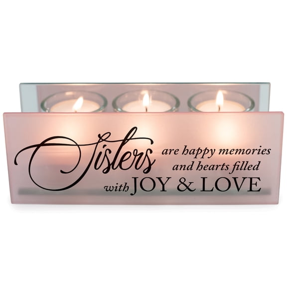 Elanze Designs Sisters Joy Blush Pink 7 x 2.5 Glass Mirrored Tea Light Holder