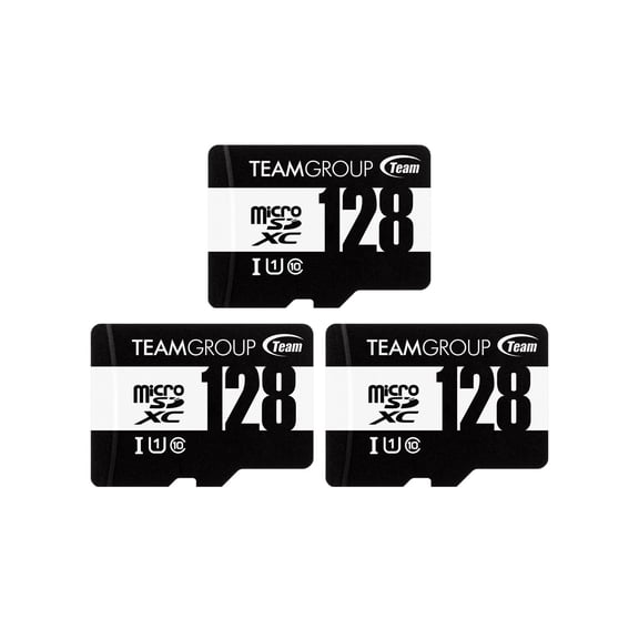 Team 128GB 3Pack microSDXC Memory Card with Adapter, Model TUSDX128GCL10U76