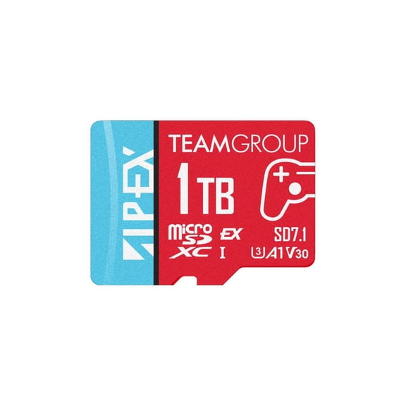 Team 1TB APEX SD7.1 Ultra-Fast microSDXC UHS-I/U3 Memory Card, compatible with Nintendo-Switch, Steam Deck, and ROG Ally, Speed Up to 800MB/s (TAPMSDE1TIV30A102)