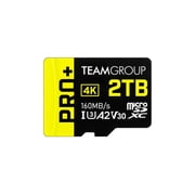 Team 2TB Pro+ microSDXC UHS-I/U3 Class 10 Memory Card with Adapter, compatible with Nintendo-Switch, Steam Deck, and ROG Ally, Speed Up to 160MB/s TPPMSDX2TIA2V3072
