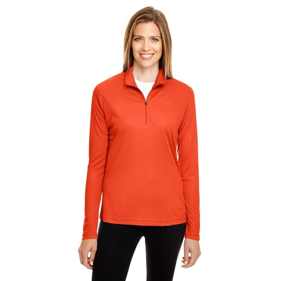 Team 365 TT31W Women's Zone Performance Quarter-Zip Pullover-Sport Orange-S