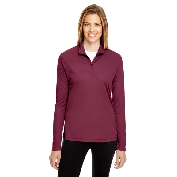 Team 365 TT31W Women's Zone Performance Quarter-Zip Pullover-Sport Maroon-XL