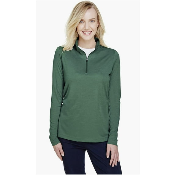 Team 365 Ladies' Zone Sonic Performance 1/4 Zip Top Sport Forest Heather XS