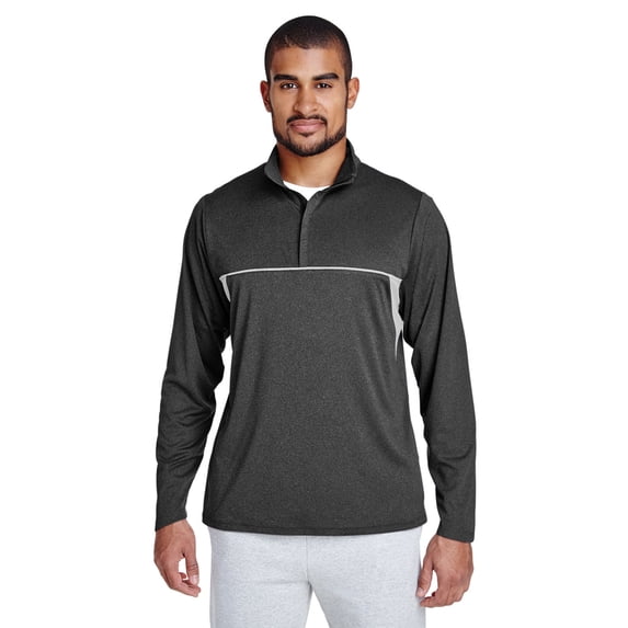 Team 365 Men's Excel Mélange Interlock Performance Quarter-Zip Top