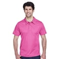 thumbnail image 1 of Team 365 Men's Polo Shirts Short Sleeve Solid Collar Tees 100% Polyester Moisture-Wicking Polo (Sport Charity Pink, XL), 1 of 7