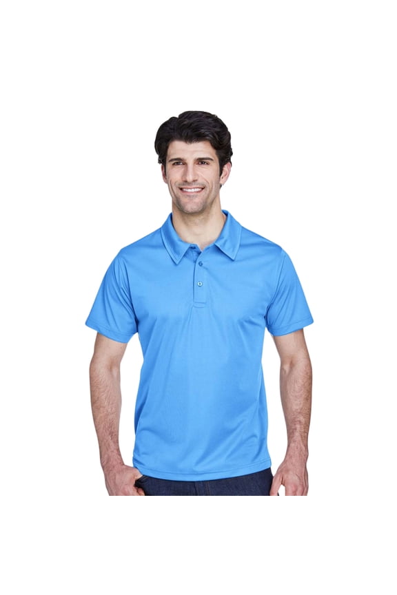 Men's Polo Shirts Short Sleeve Solid Collar Tees 100% Polyester Moisture-Wicking Polo (Sport Light Blue, S)