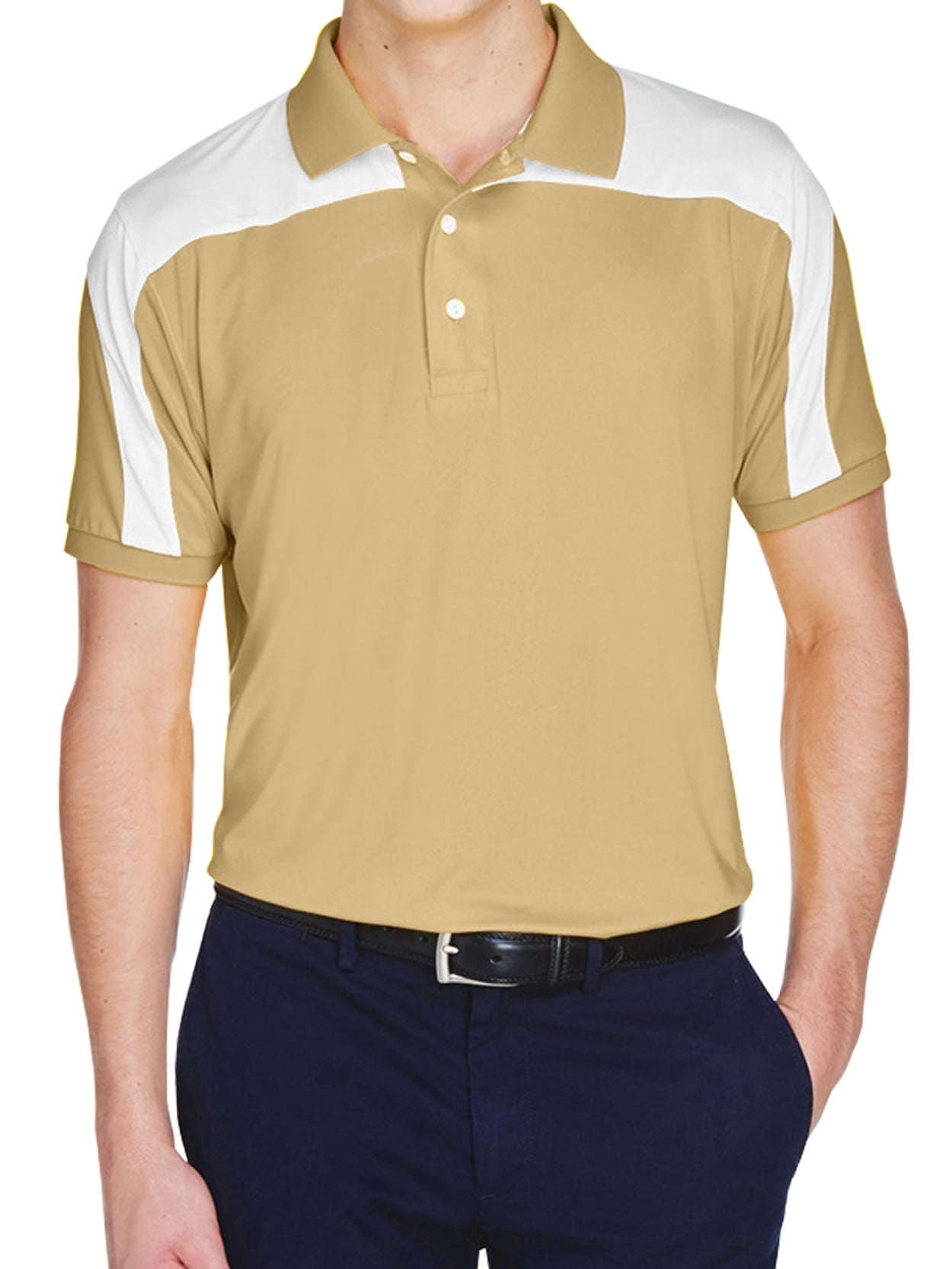 Sleeve Vegas Gold Golf Shirts Team 365 Men's Victor Performance