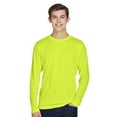 thumbnail image 1 of Team 365 Men's Zone Performance Long Sleeve T-Shirt, 100% Polyester Interlock Crewneck Tee Shirts (Safety Yellow , 3XL), 1 of 7