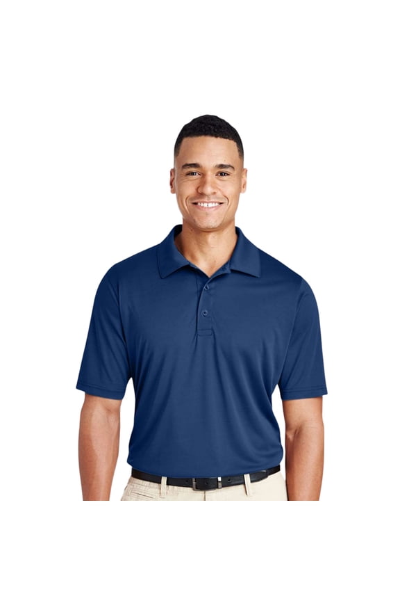 Men's Zone Performance Polo Shirt Three-Button Collared Shirts 100% Polyester Solid Tees (Sport Dark Navy, 3XL)