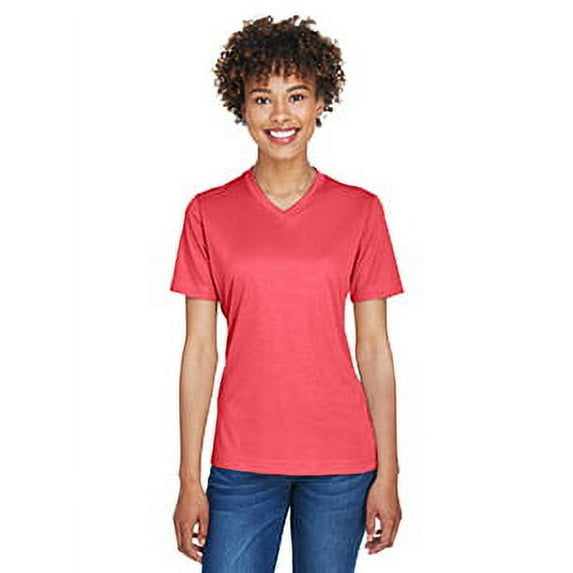 Team 365 TT11HW Women's Sonic Heather Performance T-Shirt-Sport Red Heather-XL