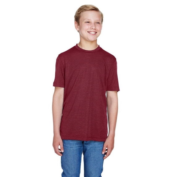 Team 365 TT11HY Youth Sonic Heather Performance T-Shirt-Sport Maroon Heather-S