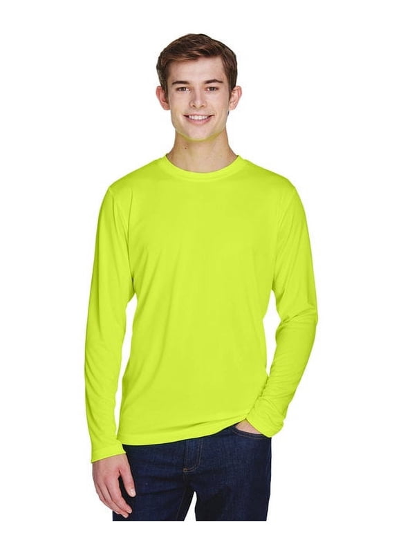 Team 365 Men's Zone Performance Long Sleeve T-Shirt – Moisture-Wicking, UV 40+ Protection, Black