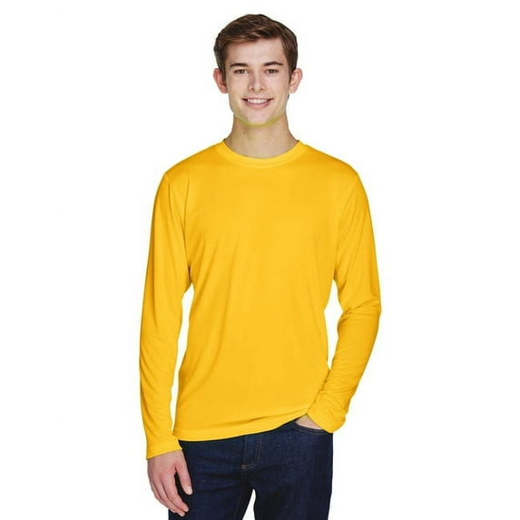 Team 365 TT11L Men's Zone Performance Long Sleeve T-Shirt-Sport Athletic Gold-4XL