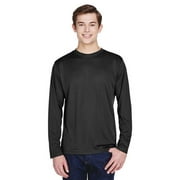 Team 365 TT11L Men's Zone Performance Long Sleeve T-Shirt-Black-2XL