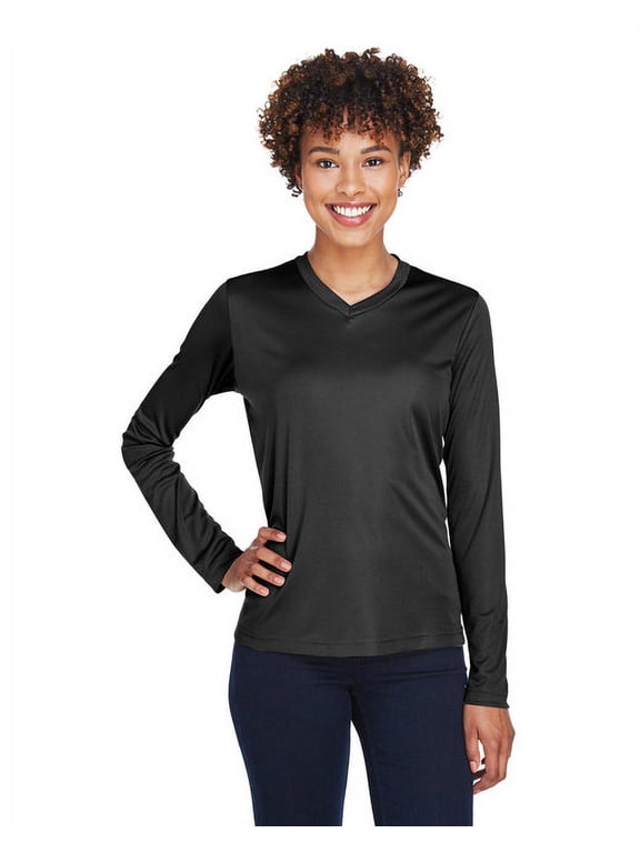 TT11WL Women's Zone Performance Long Sleeve T-Shirt-Black-2XL