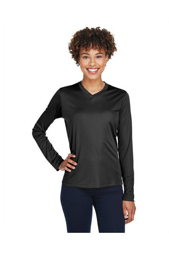 TT11WL Women's Zone Performance Long Sleeve T-Shirt-Black-2XL