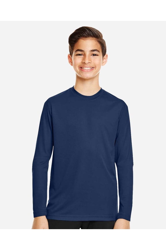 TT11YL Youth Zone Performance Long Sleeve T-Shirt-Sport Dark Navy-L