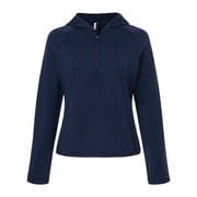 Team 365 TT200W Womens Qualify Quarter-Zip Hooded Pullover-Sport Dark Navy-S