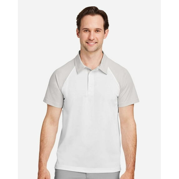 Team 365 TT21C Men's Command Snag-Protection Colorblock Polo-White/ Sport Silver-S