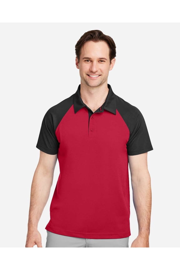 TT21C Men's Command Snag-Protection Colorblock Polo-SPORT RED/ BLACK-2XL