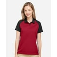 thumbnail image 1 of Team 365 TT21CW Women's Command Snag-Protection Colorblock Polo-SPORT RED/ BLACK-L, 1 of 6